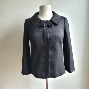 CHRISTIAN DIOR PARFUMS Black Round Collar Blazer Jacket Short  2